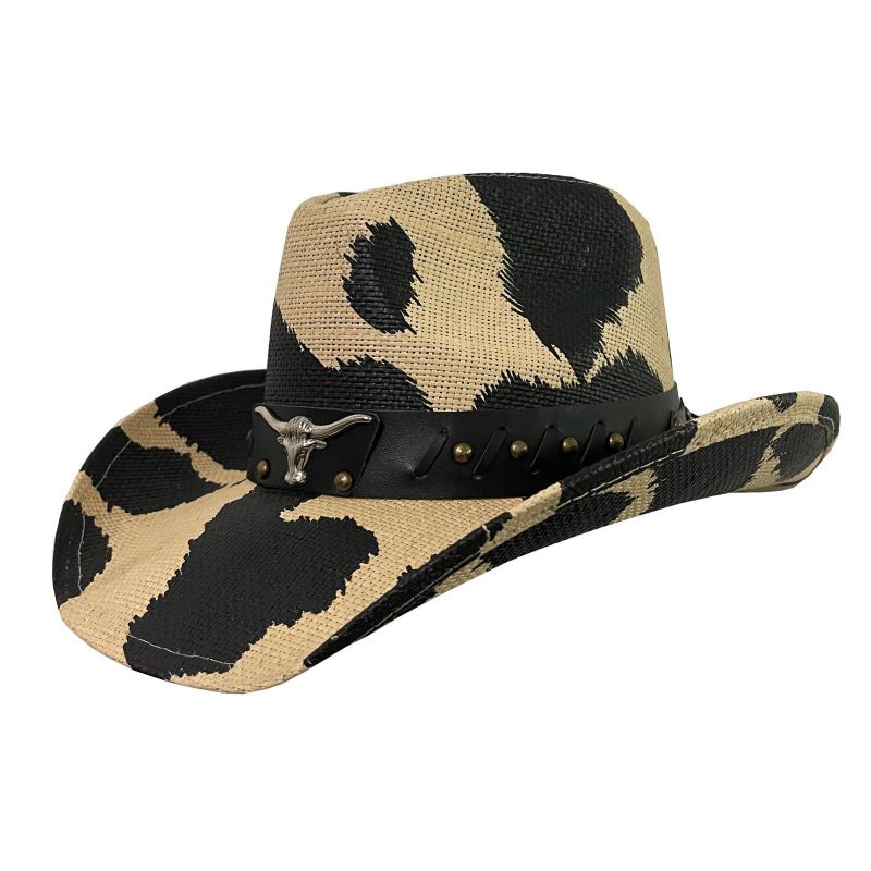 Cow Print Cowgirl Straw Hat সরবরাহকারী